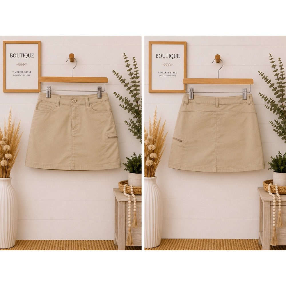 Eddie Bauer Travex Skort Womens 16 Tan Khaki Hiking Travel Athletic Skirt Pocket